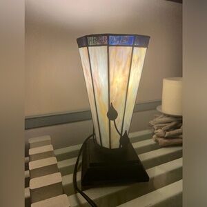 Y2K Tiffany Style Tulip Vase Lamp Vintage Up Light Electric Corded
